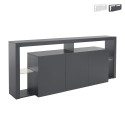 Moderne 3-deurs dressoir 200x40x80cm met glazen legplanken Pibrac Aanbieding
