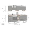 Modulaire moderne design keuken compleet 256cm Domina 