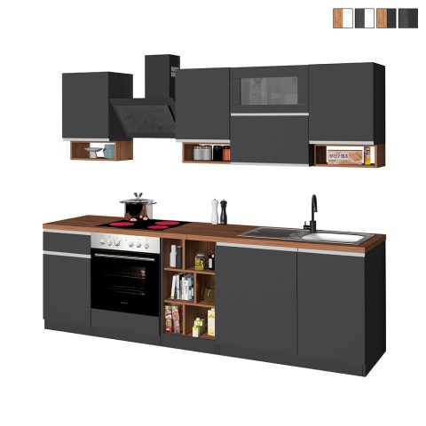 Complete modulaire keuken met modern lineair design 256cm Essence Aanbieding