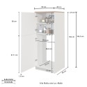 Inbouw koelkastombouw 2-deurs kast keuken 60x60x164,5h Halser 