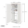 Inbouw koelkastombouw 2-deurs kast keuken 60x60x164,5h Halser 