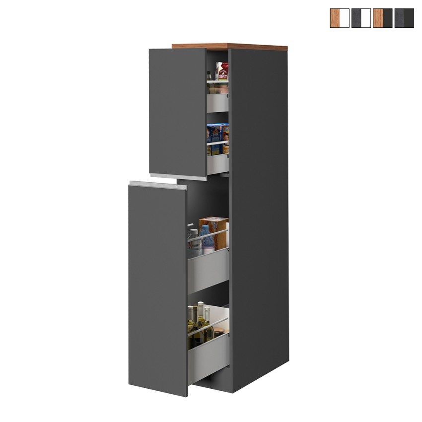 Moderne keukenlade met 2 kruidenlades 30x60x164,5 Trym Aanbod