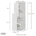 Moderne keukenlade met 2 kruidenlades 30x60x164,5 Trym 