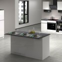 Moderne keukeneiland met 3 deuren en tafel Deaton 155x90x90cm Catalogus