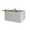 Moderne keukeneiland met 3 deuren en tafel Deaton 155x90x90cm 