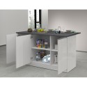 Moderne keukeneiland met 3 deuren en tafel Deaton 155x90x90cm 