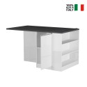 Centrale kookeiland met tafel voor moderne keuken, 2 deuren, 160x90x90cm Grover Prijs