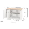 Moderne keukeneiland met 3 deuren en tafel Deaton 155x90x90cm 