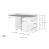 Centrale kookeiland met tafel voor moderne keuken, 2 deuren, 160x90x90cm Grover 