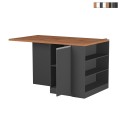 Centrale kookeiland met tafel voor moderne keuken, 2 deuren, 160x90x90cm Grover Aanbieding