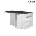 Centrale kookeiland met tafel voor moderne keuken, 2 deuren, 160x90x90cm Grover Korting