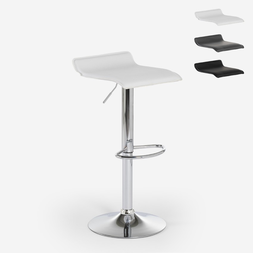 Moderne minimalistische draaibare designkruk van verchroomd metaal Clayton Verkoop