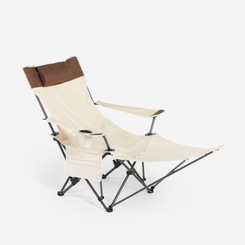 Opvouwbare campingstoel met verstelbare voetensteun en bekerhouder Cayambe Aanbieding