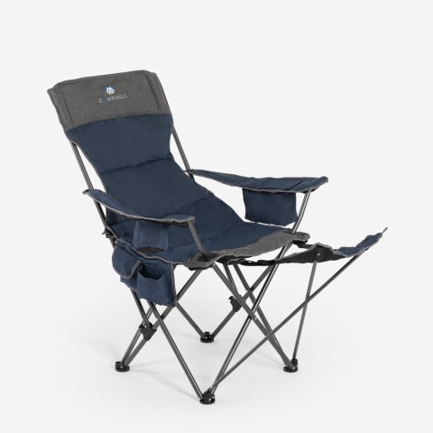 Opvouwbare campingstoel met verstelbare rugleuning en voetensteun Trivor Aanbieding