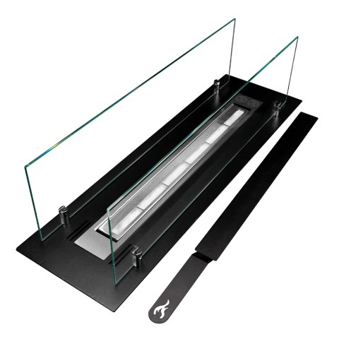 Moderne tafel bio-ethanol haardbrander met glas Athos Aanbieding