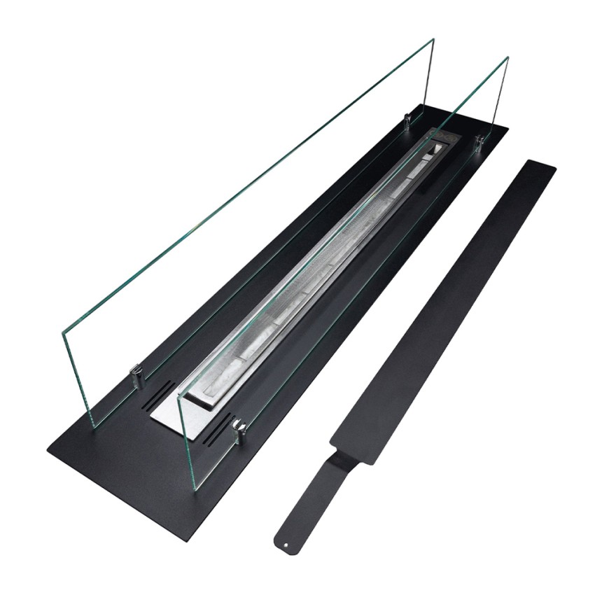 Moderne tafel bio-ethanol haardbrander met glas Athos Afmetingen Moderne tafel bio-ethanol haardbrander met glas Athos Afmetingen