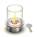 Ronde roestvrijstalen bio-ethanol haardbrander met glas Round Karakteristieken