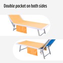 Strandlaken microvezelhanddoek met 2 zakken voor strand- en zwembadligstoelen Korting