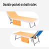 Strandlaken microvezelhanddoek met 2 zakken voor strand- en zwembadligstoelen Korting