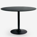 Moderne ronde zwarte Goblet stijl eettafel 120cm Blackwood+ Aanbieding