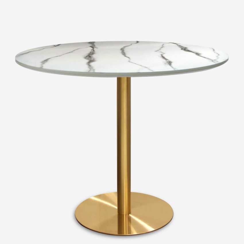Ronde Goblet tafel 80cm klassieke stijl gouden marmereffect Monika Aanbieding Ronde Goblet tafel 80cm klassieke stijl gouden marmereffect Monika Aanbieding