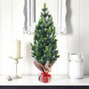 Kleine kunstmatige kerstboom van 50 cm voor op tafel met dennenappels en nep sneeuw Stoeren Verkoop