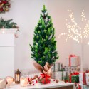 Kleine kunstmatige kerstboom van 50 cm voor op tafel met dennenappels en nep sneeuw Stoeren Aanbod