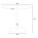 Ronde eettafel in Goblet-stijl 120 cm goud en marmereffect Monika+ Kortingen