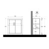 Willy Witte Glanzende Badkamerkast met 2 Deuren 70x35x78cm Aanbod