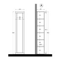 Mobiele kolom-kast badkamer 1 deur glanzend wit Telma Aanbod