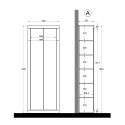 Kast met 2 deuren, veelzijdig badkamermeubel, glanzend wit, 70x35x188 cm, Jude Korting