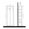 Jude - Witte glanzende badkamerkast met 2 deuren, multifunctioneel, 70x35x188cm Korting