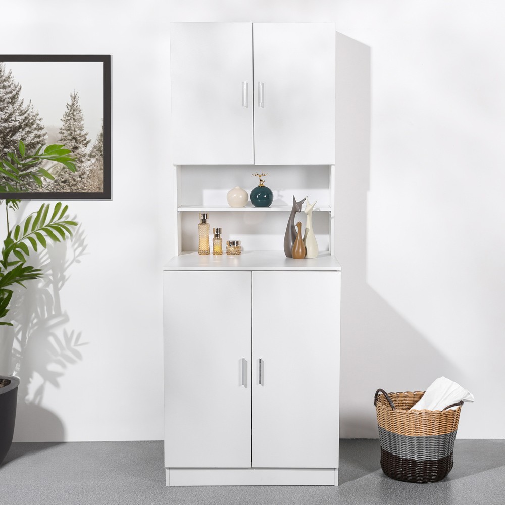 Wasmachine en droger kast met opbergvak Lario
