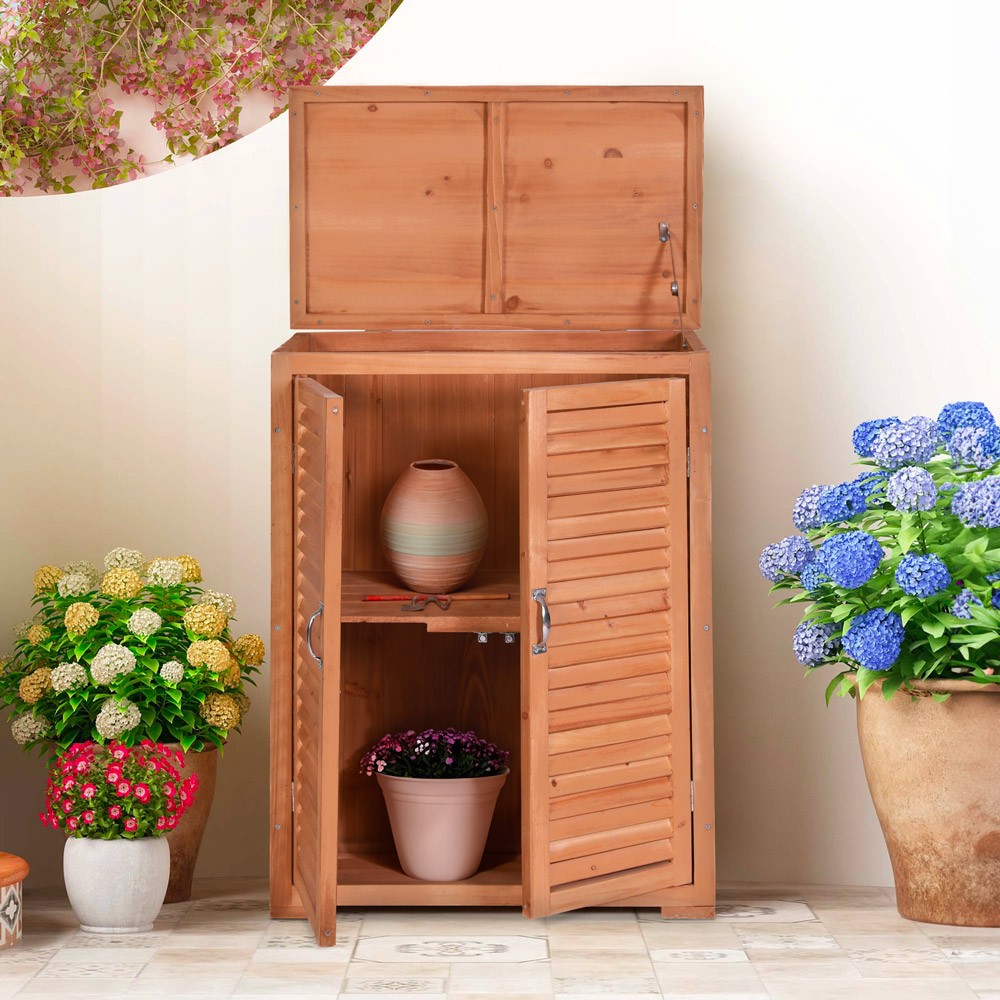 Tuinkast van hout met 2 deuren 69x43x88cm Pintail
