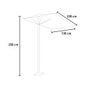 Rechthoekige wandparasol 2,30x1,30m tuin terras Lanai Aanbod