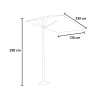 Rechthoekige wandparasol 2,30x1,30m tuin terras Lanai Aanbod