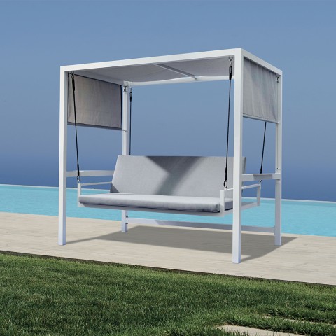 Tuinbank schommel 3-persoons ligbed met aluminium luifel Mirage Aanbieding