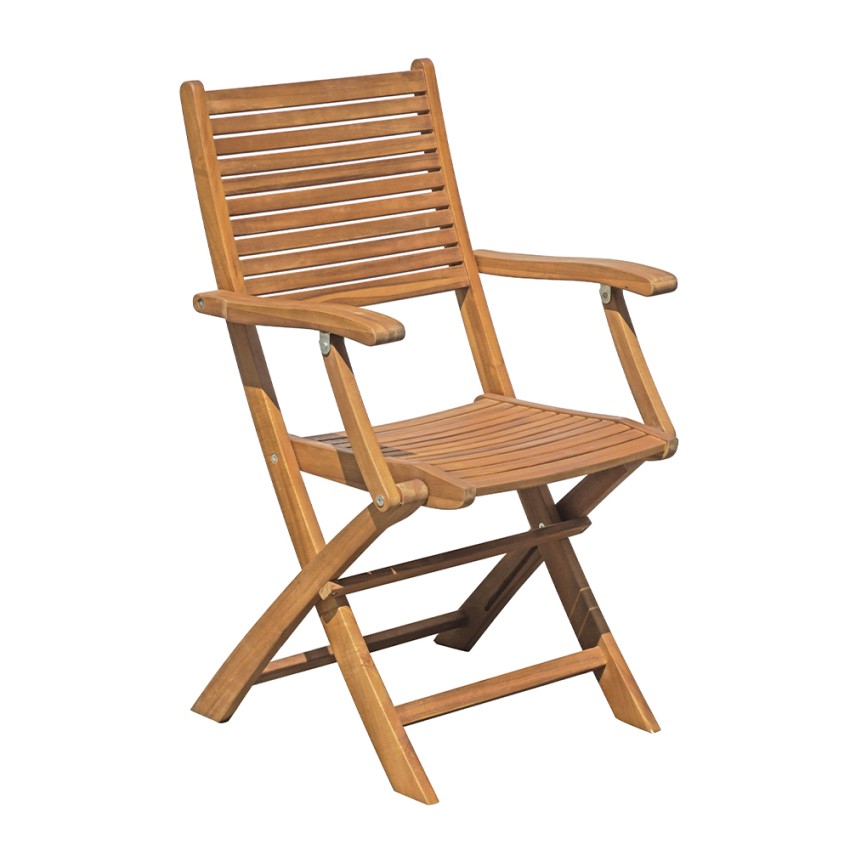 Opvouwbare houten tuinstoel met armleuningen buiten Nias Aanbieding Opvouwbare houten tuinstoel met armleuningen buiten Nias Aanbieding