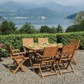 Opvouwbare houten rechthoekige tafel 140x80cm voor buiten in de tuin Meda Aanbieding