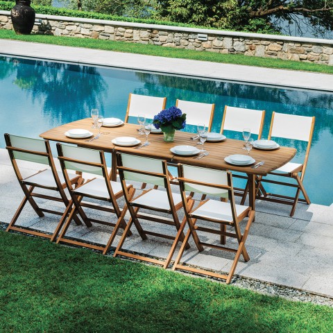 Uitschuifbare houten tuintafel 180-240cm Munroe Aanbieding