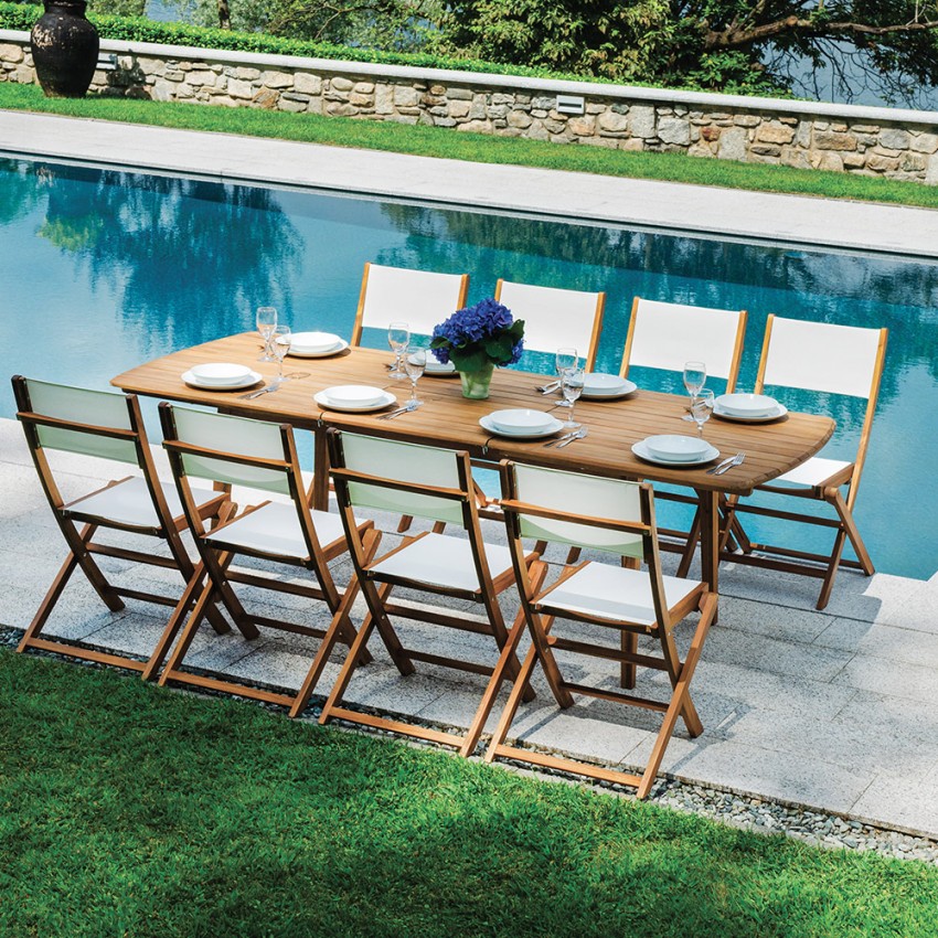 Uitschuifbare houten tuintafel 180-240cm Munroe Aanbieding