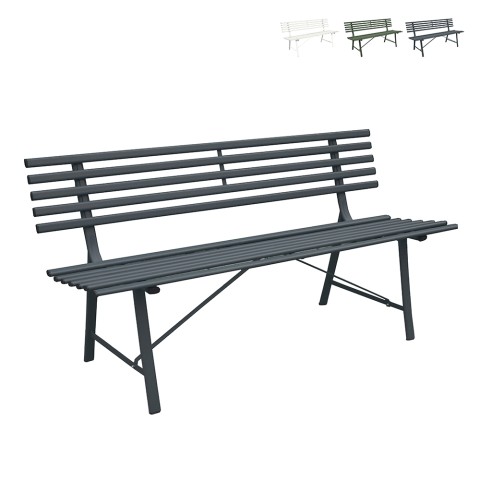 Klassieke tuinbank 3-zits buiten van ijzer 150x57x76cm Iven Aanbieding