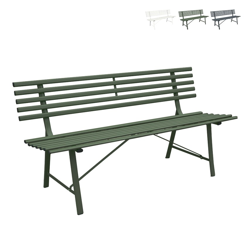 Klassieke tuinbank 3-zits buiten van ijzer 150x57x76cm Iven Verkoop