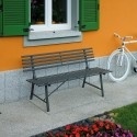Klassieke tuinbank 3-zits buiten van ijzer 150x57x76cm Iven Kortingen