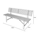 Klassieke tuinbank 3-zits buiten van ijzer 150x57x76cm Iven Afmetingen