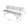 Klassieke tuinbank 3-zits buiten van ijzer 150x57x76cm Iven Afmetingen