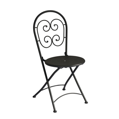 Set 2 x inklapbare stoelen van ijzer voor buiten tuin bistro stijl Roche Aanbieding