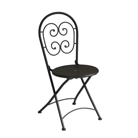 Set van 2 opvouwbare metalen tuinstoelen in bistrostijl Roche Aanbieding