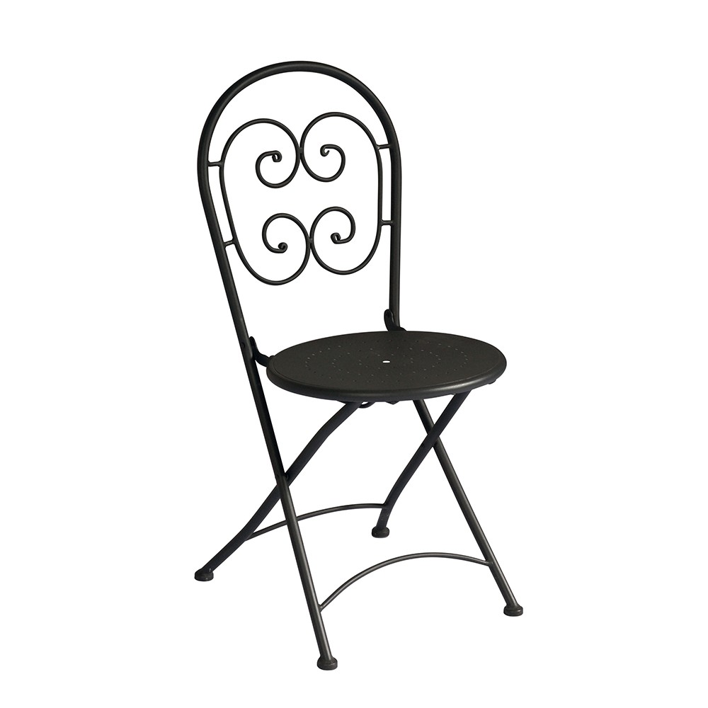 Set 2 x inklapbare stoelen van ijzer voor buiten tuin bistro stijl Roche