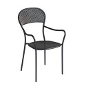 Set van 2 tuinstoelen in ijzer met armleuningen voor bar of restaurant Brienne Aanbieding